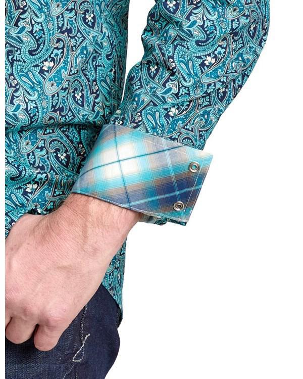Roper Men's River Paisley Snap Long Sleeve Shirt weis-western-wear