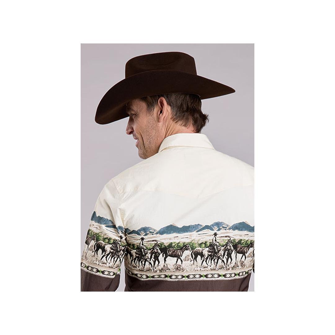 Roper Men's Scenic Print Long Sleeve Snap Western Shirt - Roper