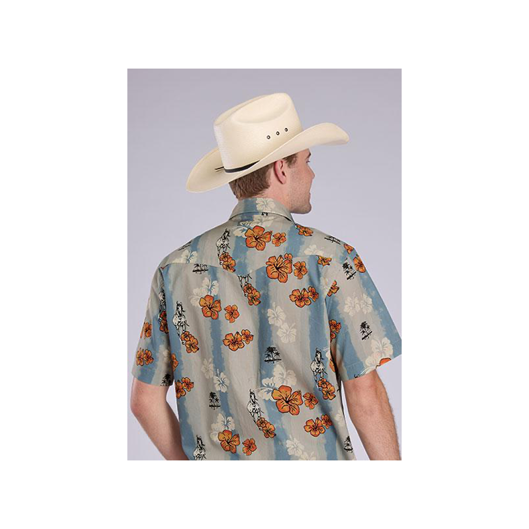 Roper Men's Vintage Tropical Snaps Short Sleeve Western Shirt