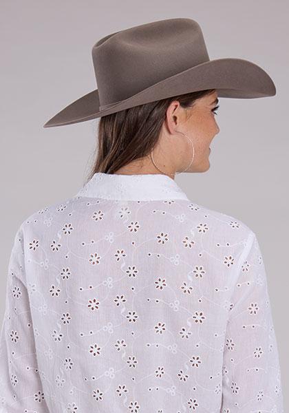 Roper Women's White Eyelet Long Sleeve Blouse