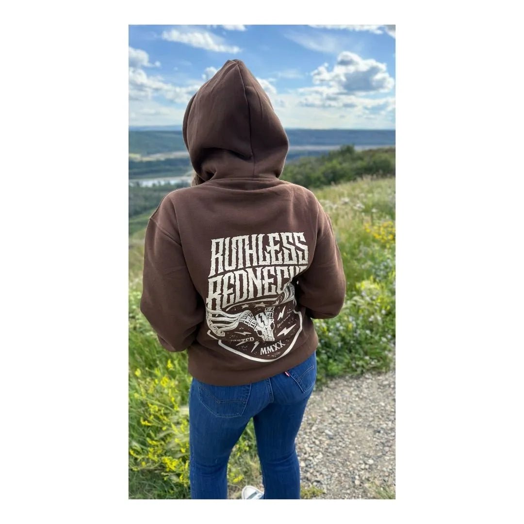 Ruthless Rednecks Roadkill - Supercharged 12oz Hoodie Brown - Ruthless Rednecks