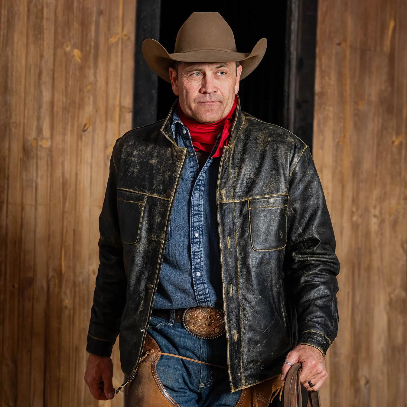 STS Ranchwear Jesse James Antique Black Leather Jacket - STS Ranchwear