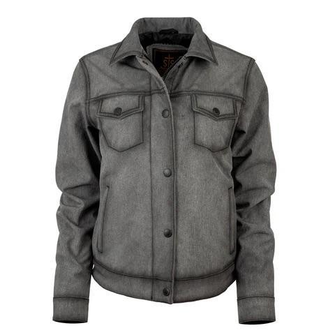 STS Ranchwear Womens Brumby Enzyme Gray 100% Cotton Softshell Jacket - STS Ranchwear