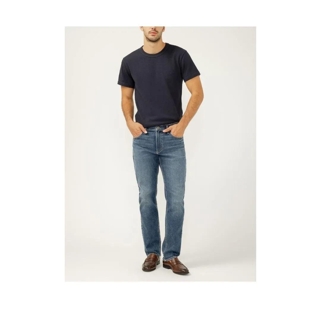 Silver Men's Machray Classic Fit Slim Straight Leg Luxe Heritage Jeans - Silver Jeans Co