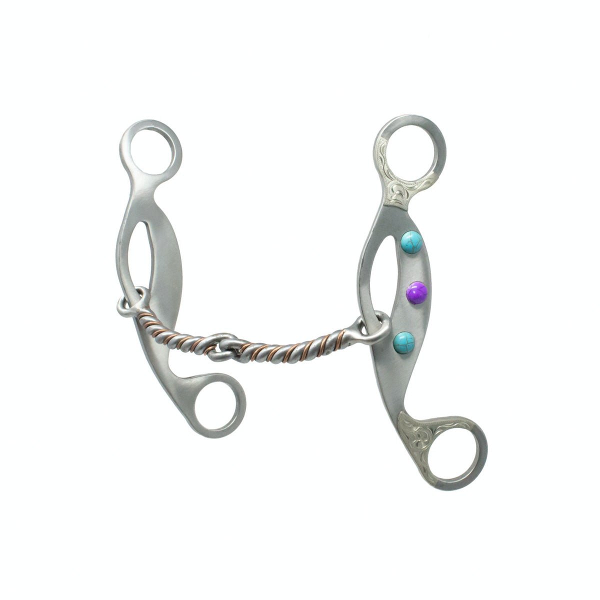 Cowboy Tack Bit Southwest Gemstone Twisted Snaffle Gag - Cowboy Tack