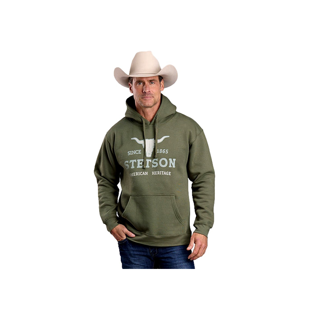Stetson Men's Pullover Hoodie Sage Green weis-western-wear