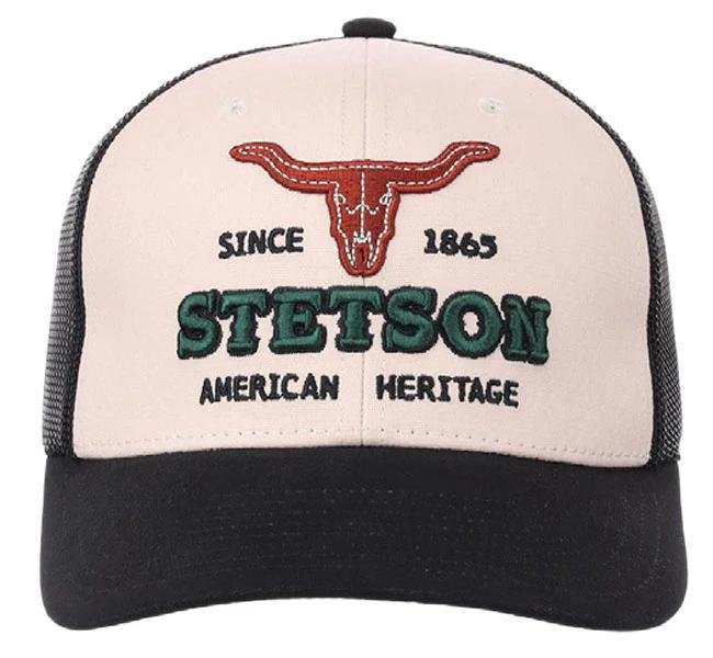 Stetson Men's Steerhead American Heritage Embroidery Black Trucker Hat