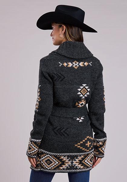 Stetson Woman's Chunky Knit Sweater With Tie - Stetson
