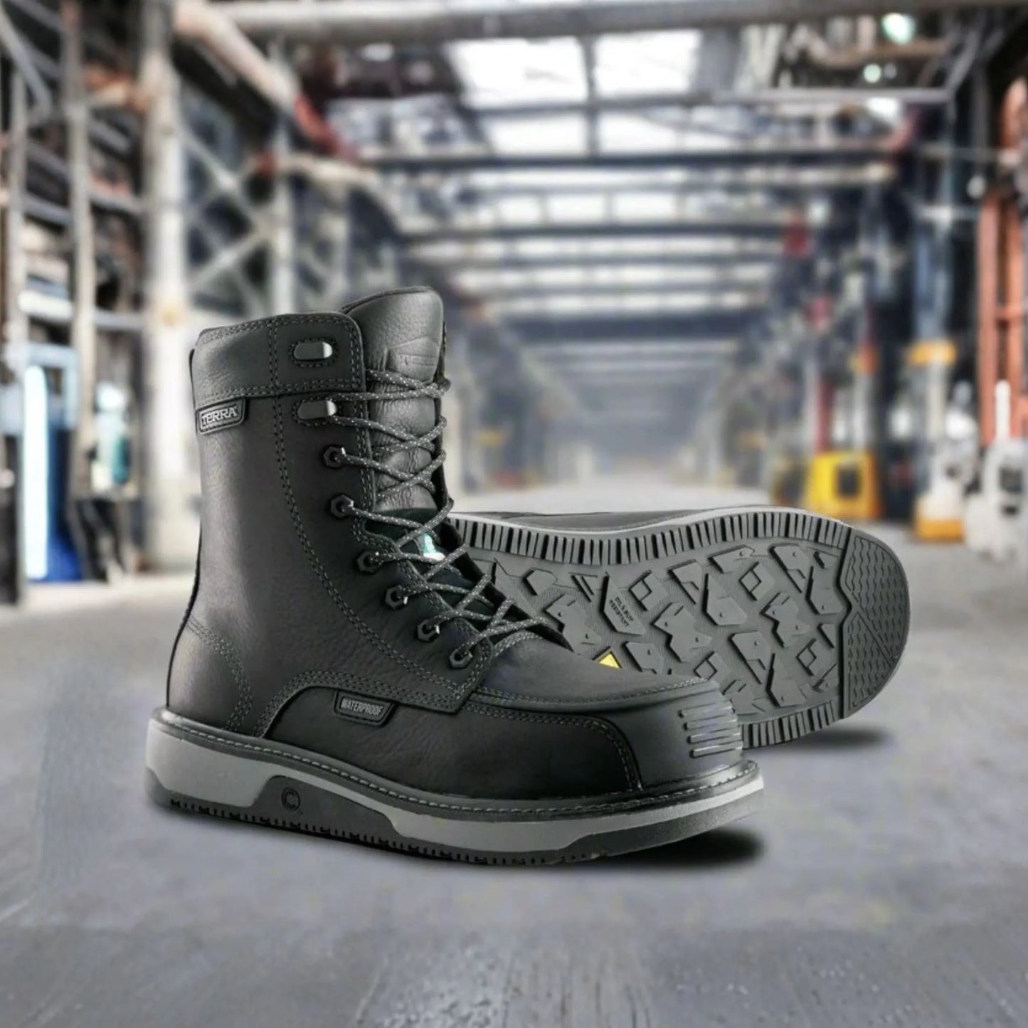 Terra Ironstone Men's 8" Black Waterproof Composite Toe Work Boot