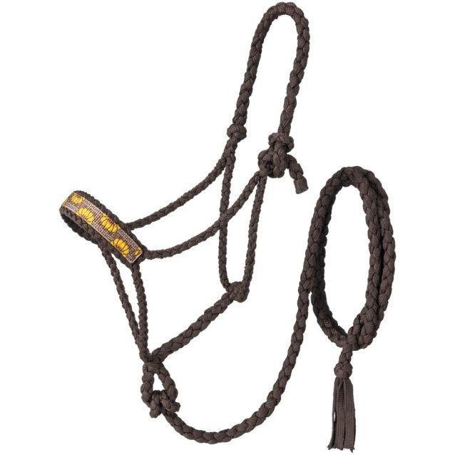 Tough1 Sunflower Overlay Mule Tape Halter with Lead - JT International