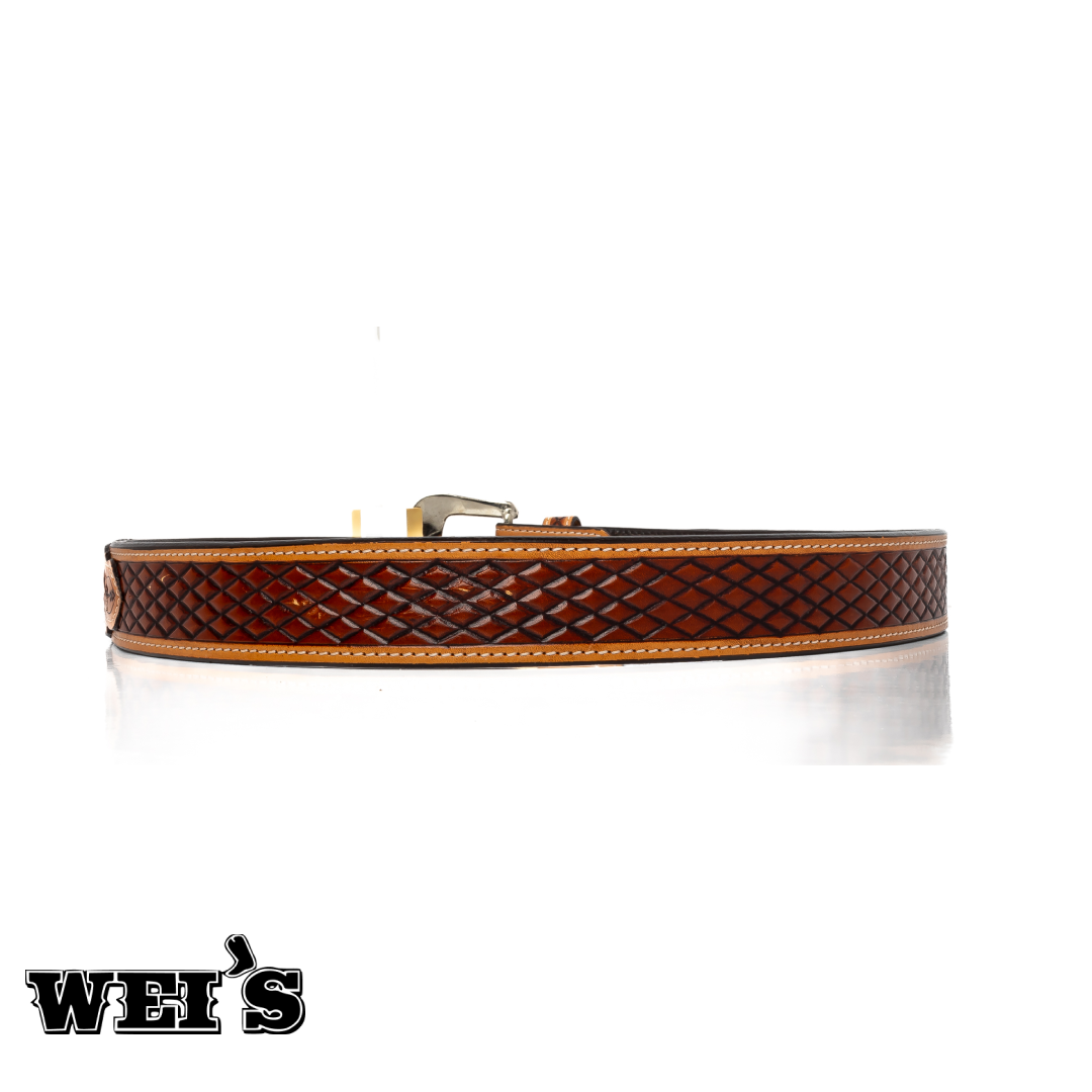 Twisted X Floral Billet Diamond Craved Body Belt