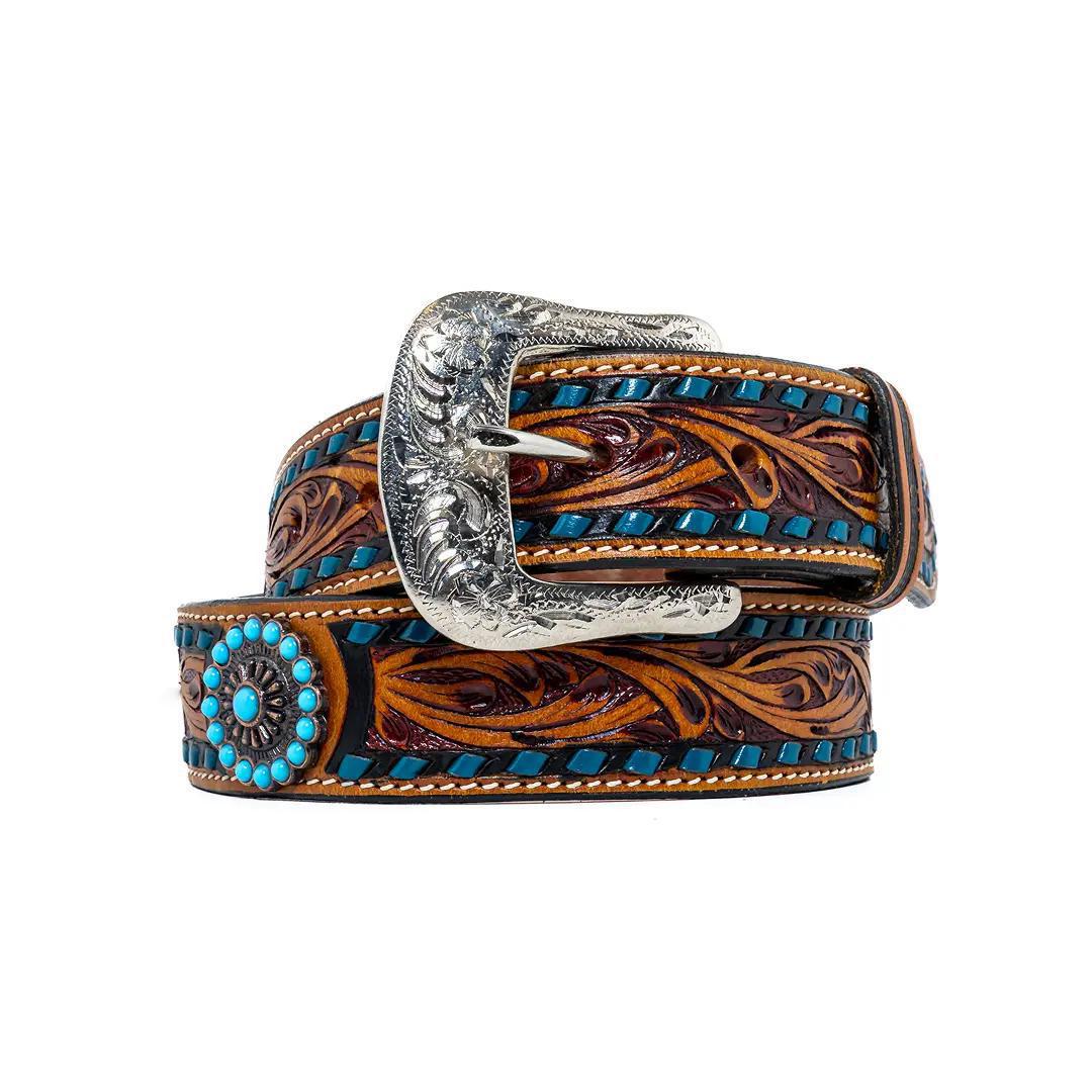 Twisted X "Turquoise Trails" Tooled Leather Belt