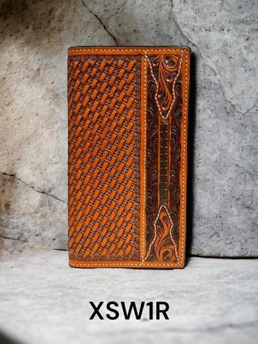 Twisted-X Western Floral Tooled Leather Rodeo Wallet - Twisted X
