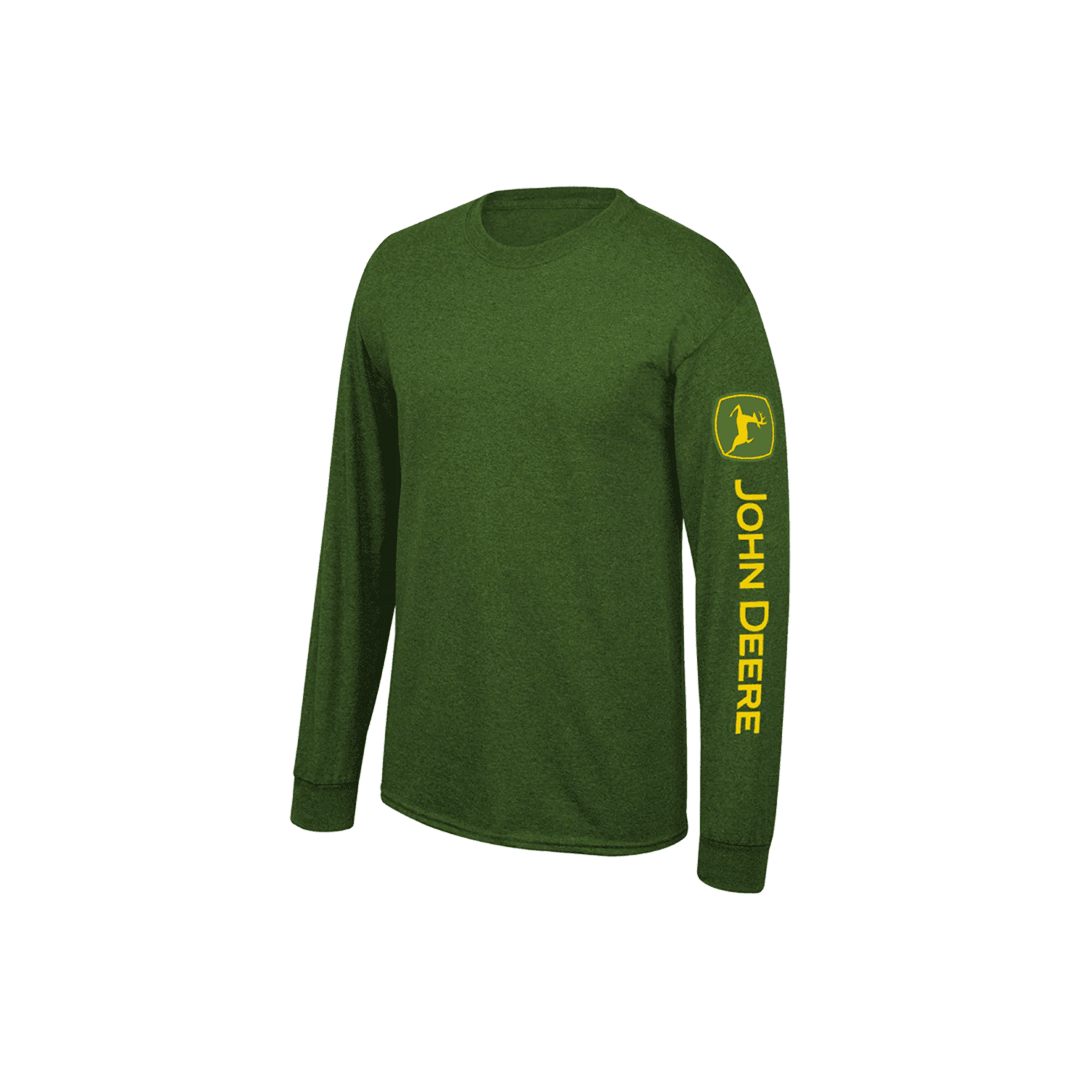 John Deere Men's Long Sleeve Shirt in Green - John Deere
