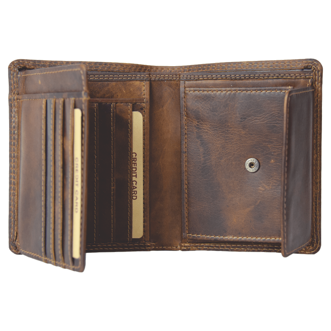 Rugged Earth Men's Leather Wallet w/ Coin Pocket - Rugged Earth