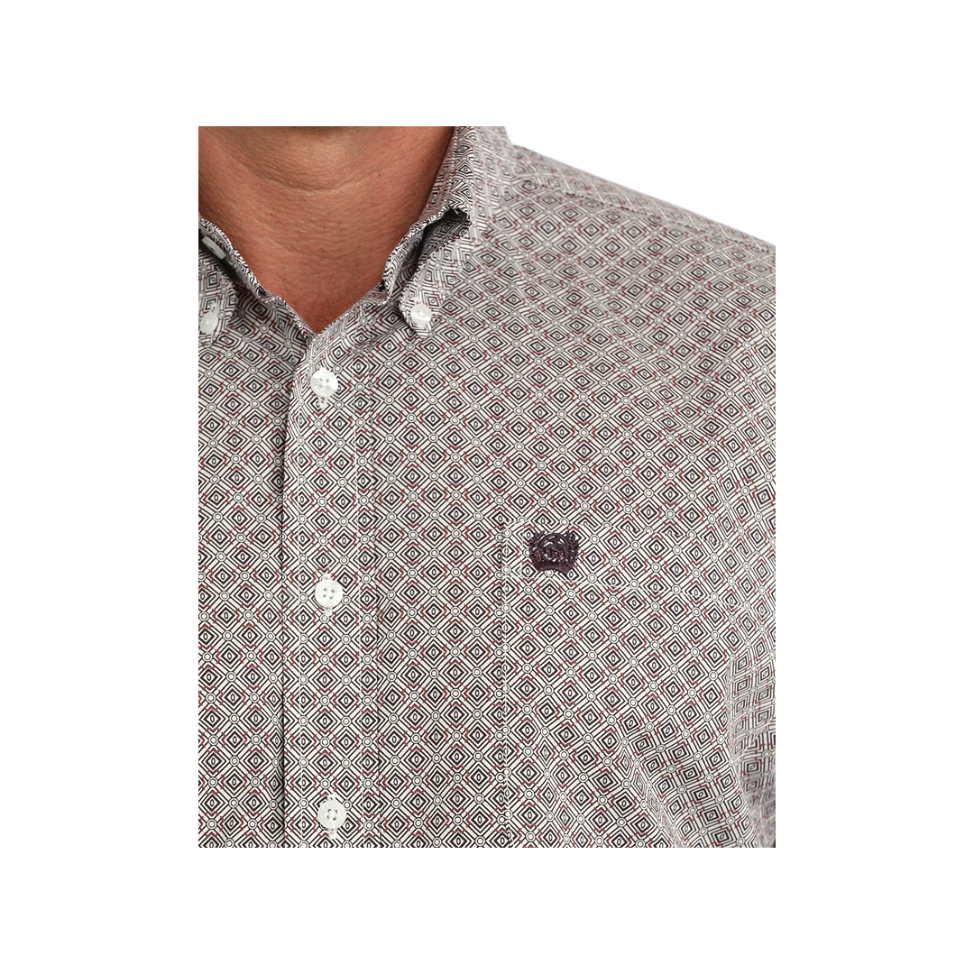 Cinch Men's Purple Geoprint Button Up Shirt