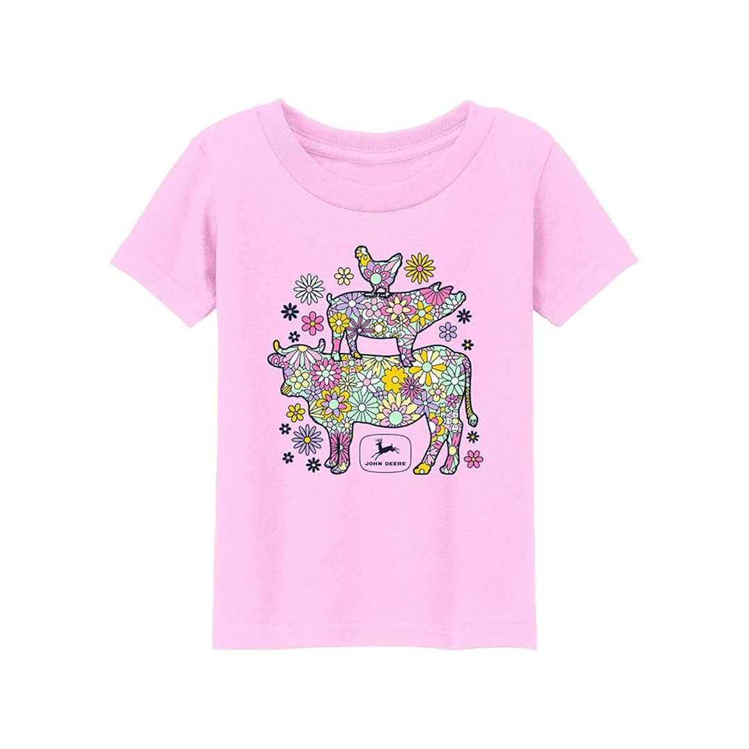 John Deere Girl's Pink Graphic T-Shirt - John Deere