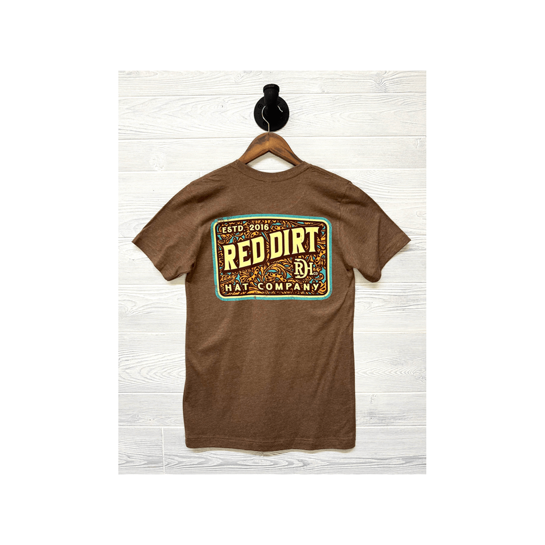 Red Dirt Hat Co Tooled Leather Short Sleeve T-Shirt - Red Dirt Hat Co