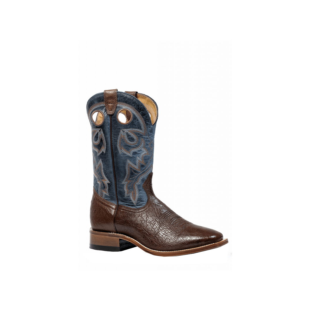 Boulet Men's Ostrich 12" Wide Square Toe Cowboy Boots - Boulet