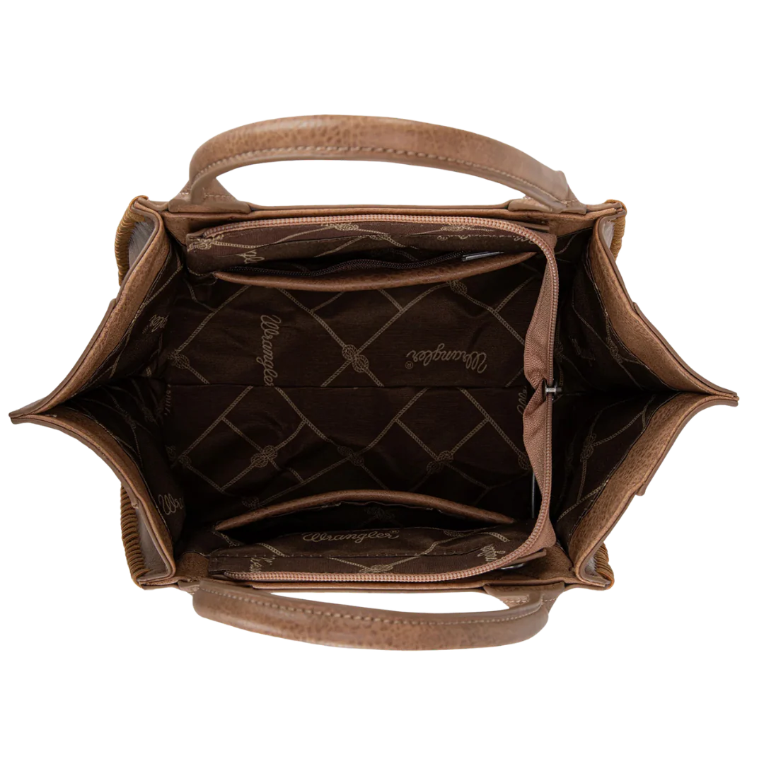 Wrangler Khaki Embroidered Concealed Carry Crossbody Tote weis-western-wear