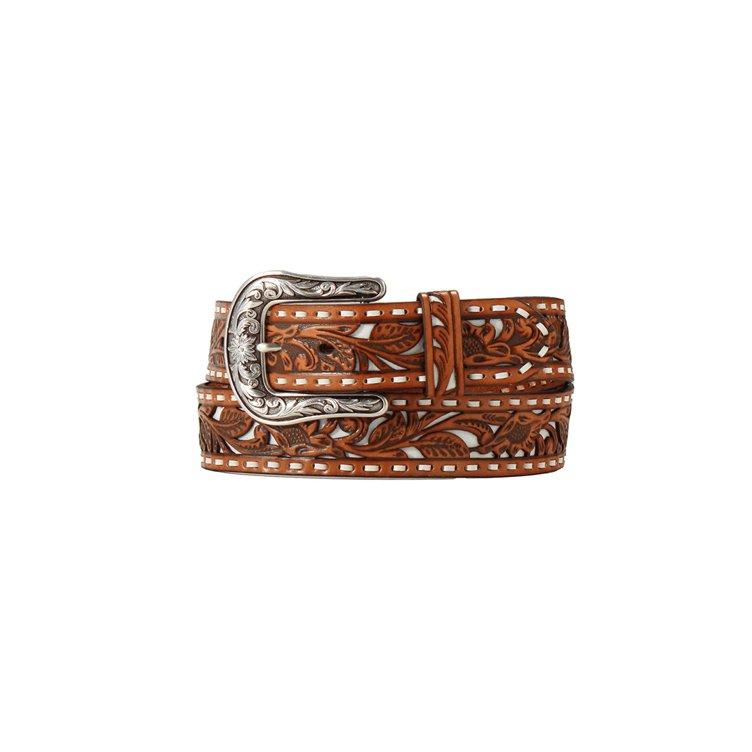 Nocona Women's Floral Filigree Glitter Underlay Belt - Nocona
