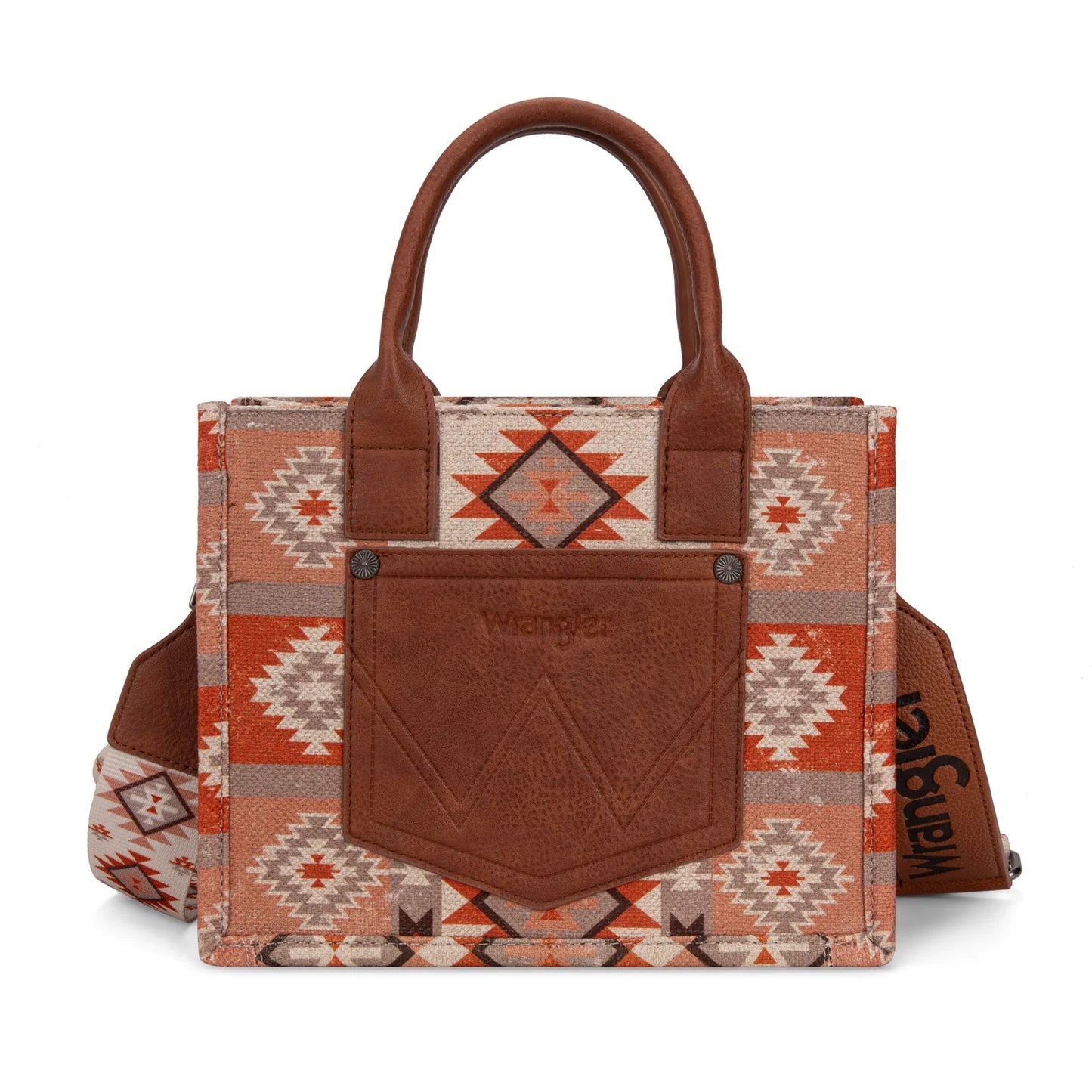 Montana West Wrangler Aztec Pattern Dual Sided Print -Tote/Crossbody