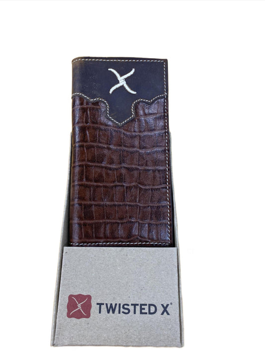 Western Fashion Accessories Twisted X Gator Print Leather Wallet XRC-9