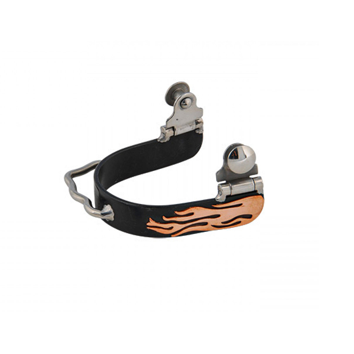 Western Rawhide Black Stainless Flame Bumper Spurs