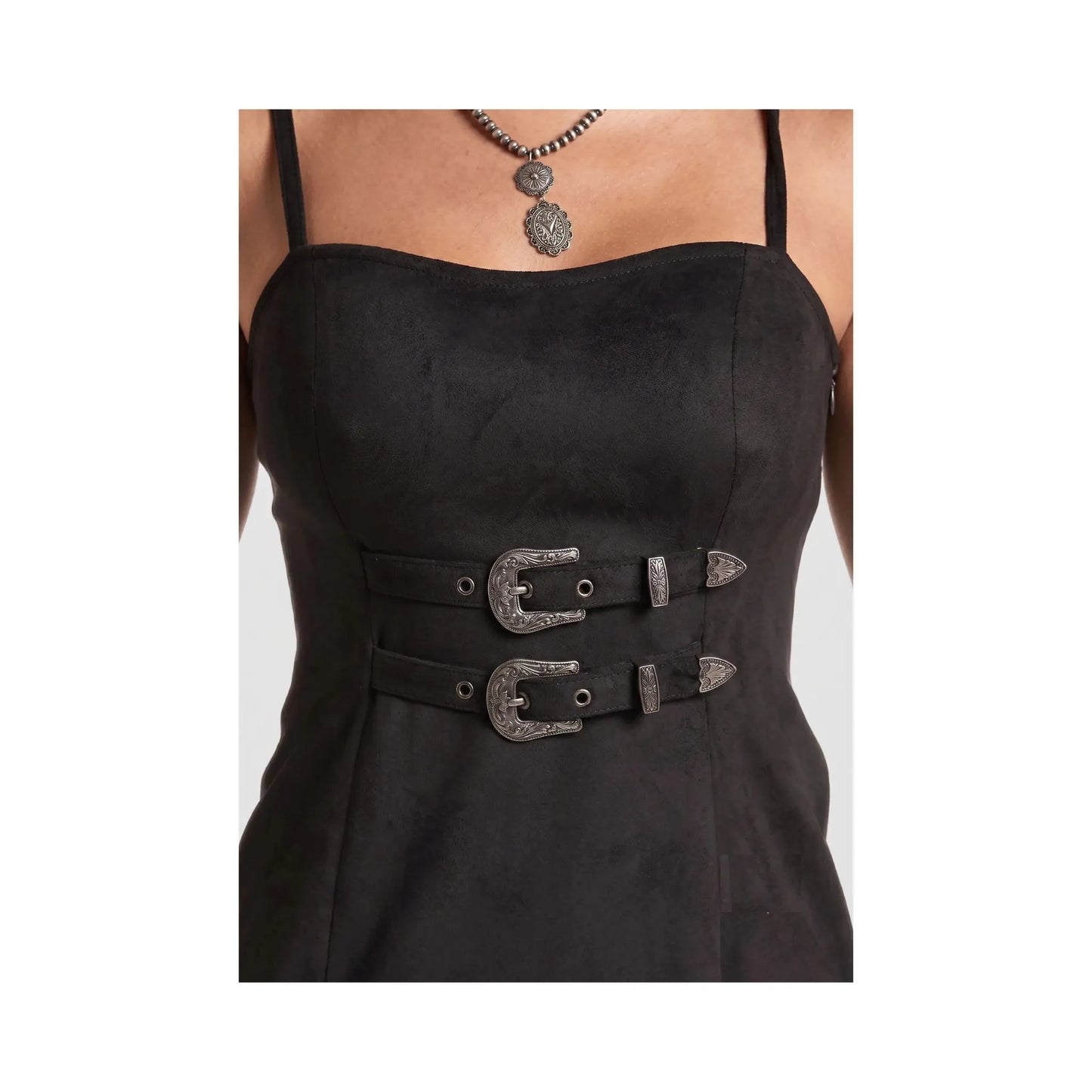 Rock & Roll Women's Microsuede Buckle Mini Dress - Rock & Roll Denim