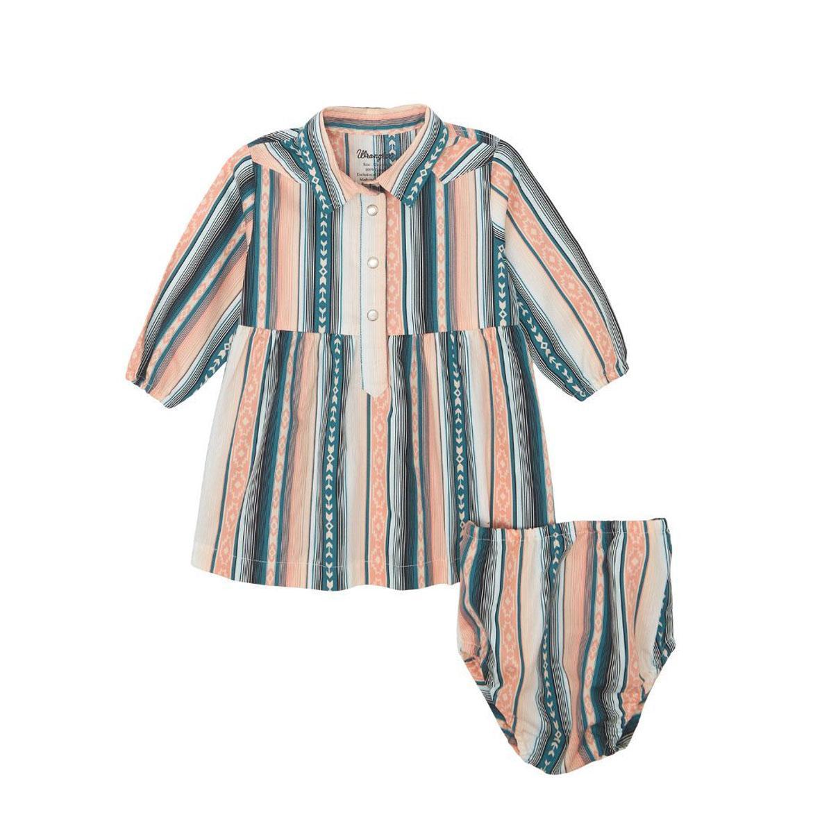 Wrangler Baby Girl Western Snap Dress Pink/Green