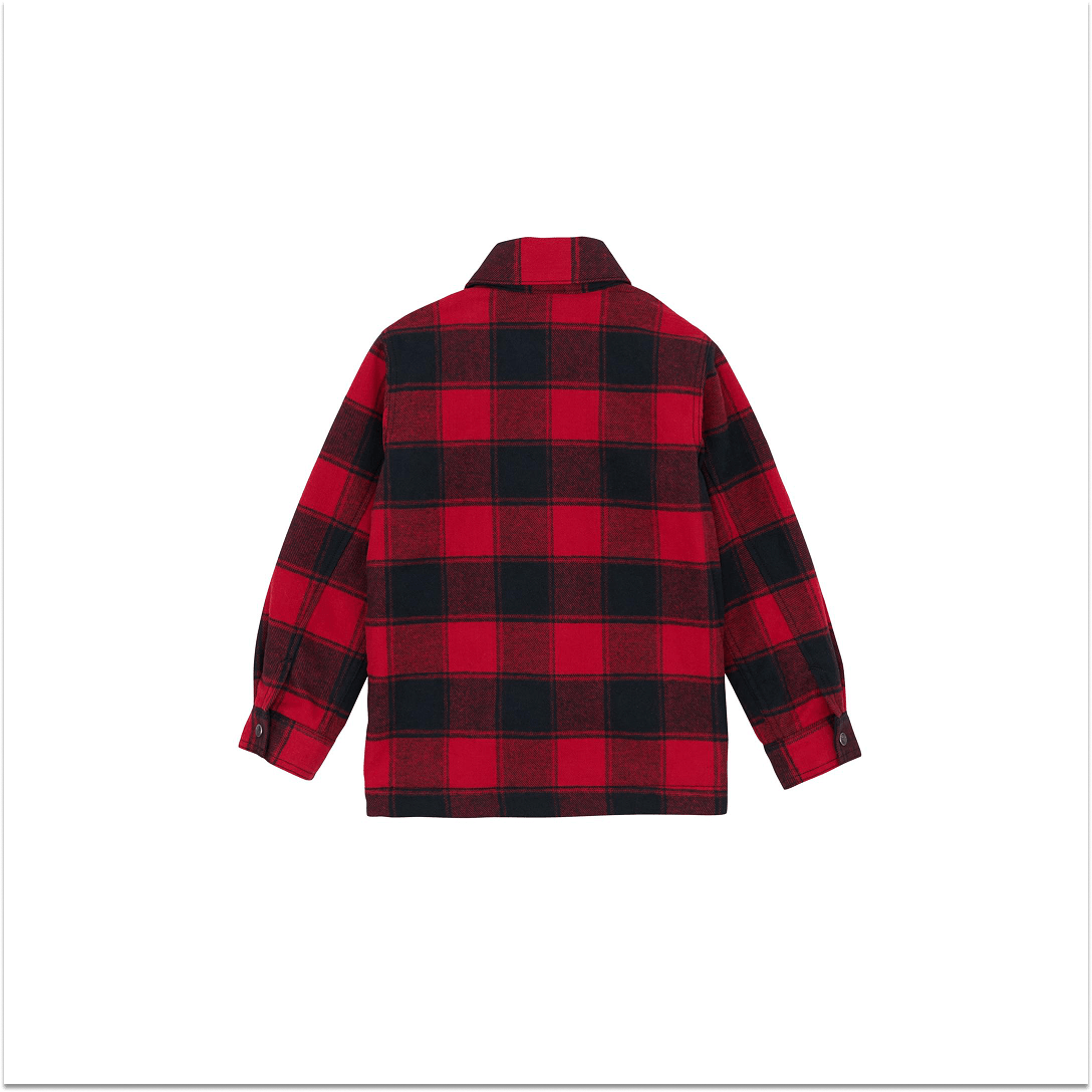 Wrangler Boy's Flannel Shirt Jacket Quilted Lined Red Buffalo - Wrangler