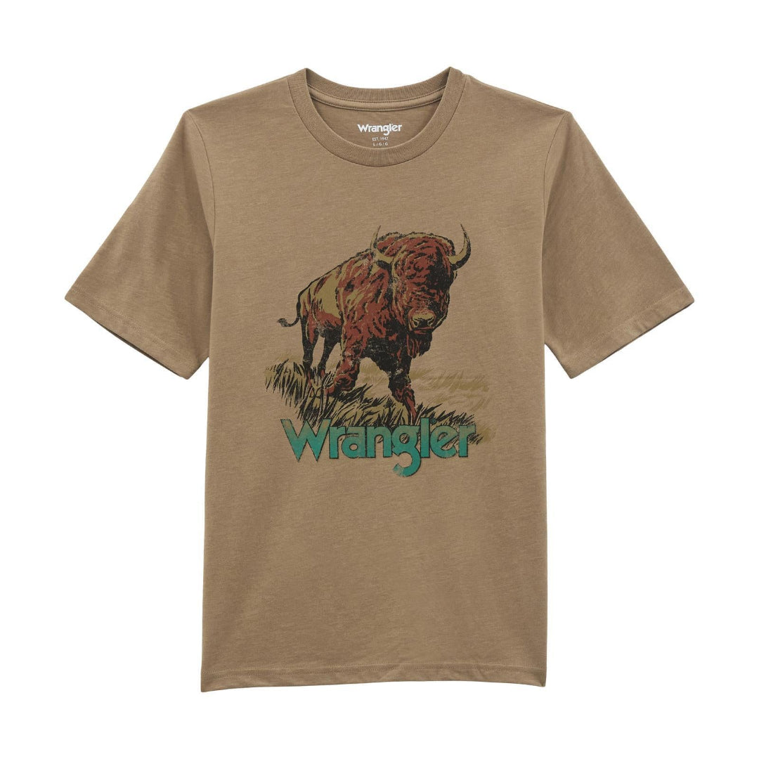 Wrangler Boy's Short Sleeve T-Shirt - Desert Taupe Heather