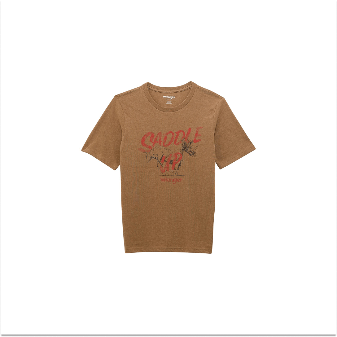 Wrangler Boy's Tobacco Brown Short Sleeve T-Shirt - Wrangler