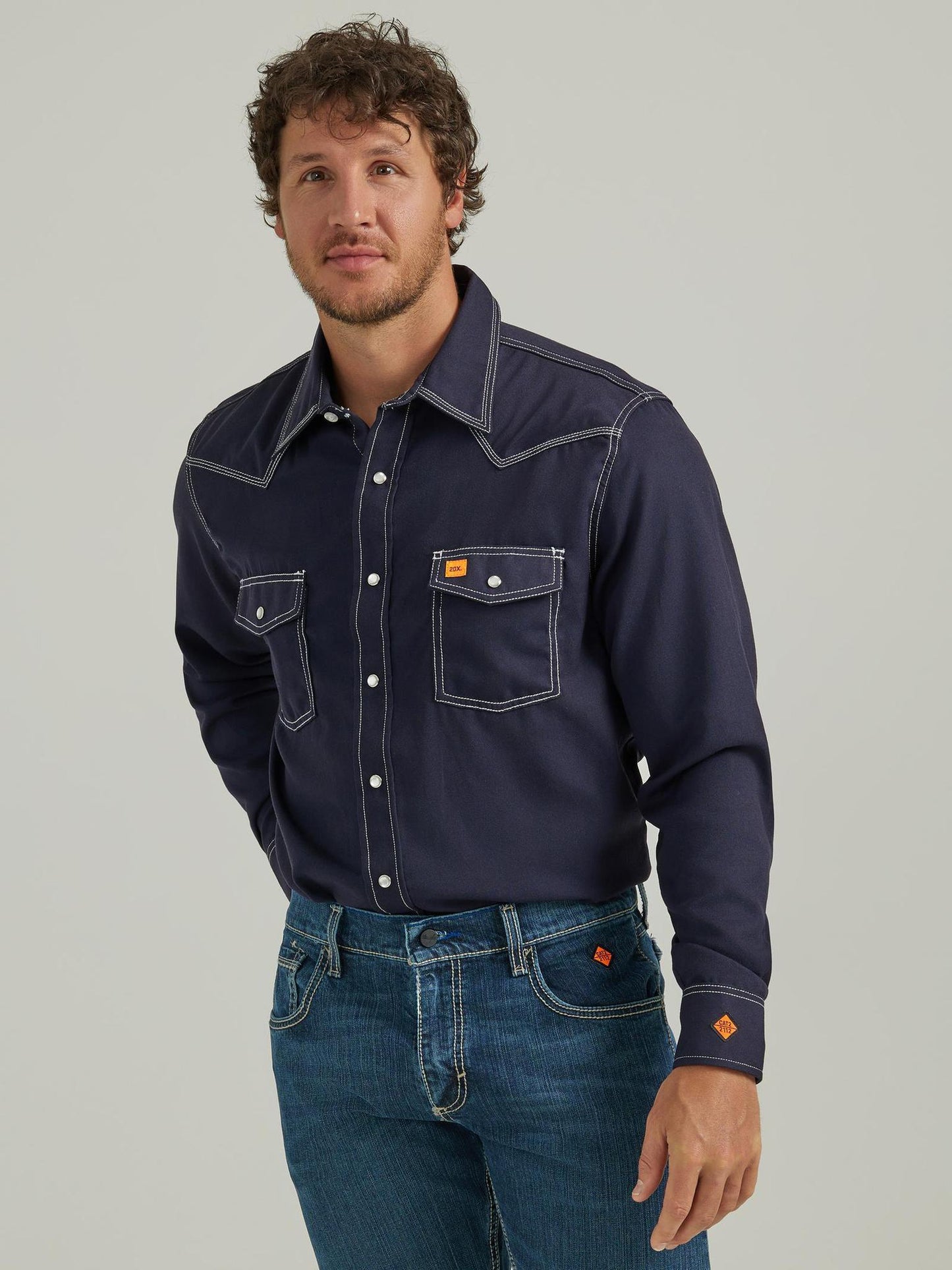 Wrangler Men's Flame Resistant 20X Western Snap Solid Shirt weis-western-wear