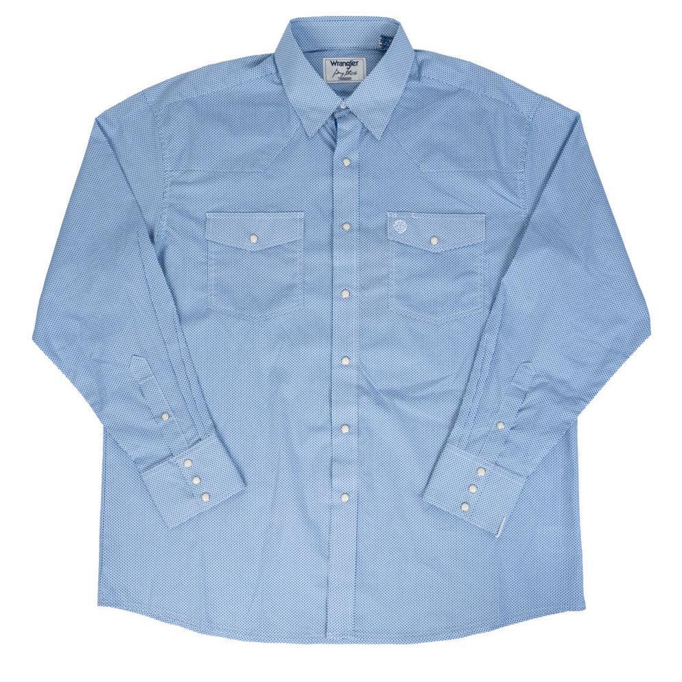 Wrangler Men's George Strait Troubadour Geo Print Pearl Snap Shirt