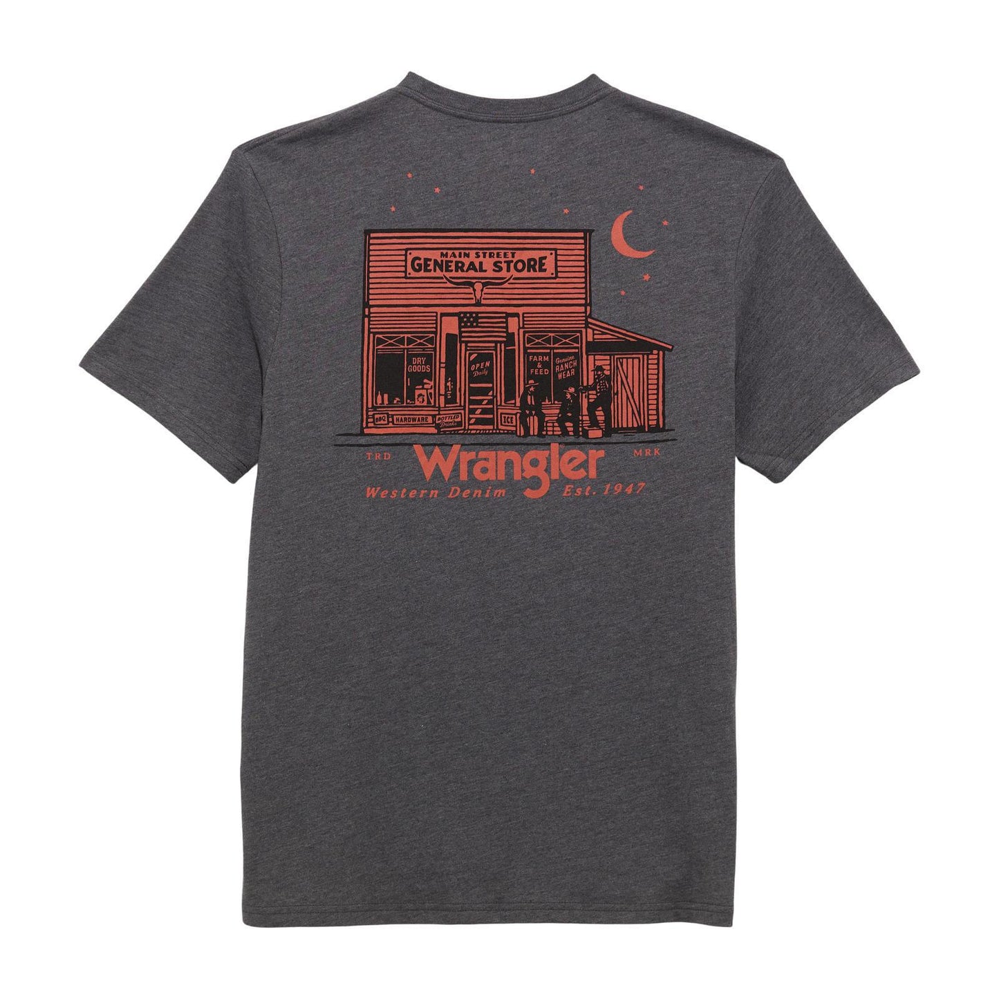 Wrangler Men's Graphic Short Sleeve Regular Fit Asphalt Heather