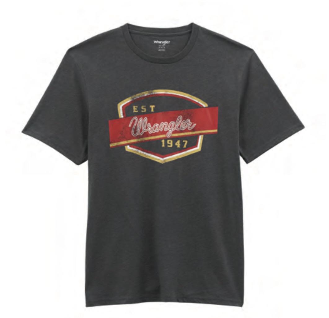 Wrangler Men's Graphic Tee In Asphalt Heather