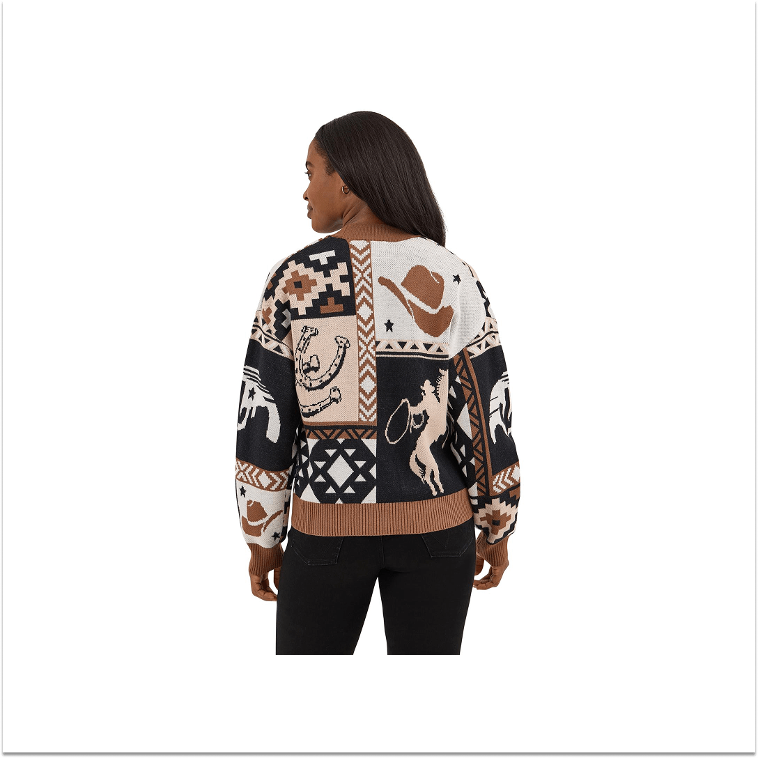 Wrangler Women's Punchy Sweater Cardigan Brown - Wrangler