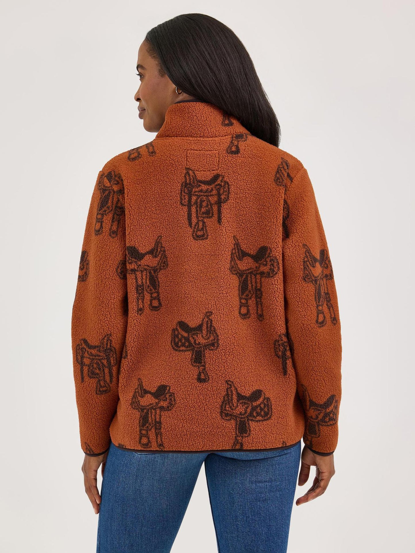 Wrangler Women's Retro Punchy Sherpa Zip Pullover-CLEARANCE - Wrangler