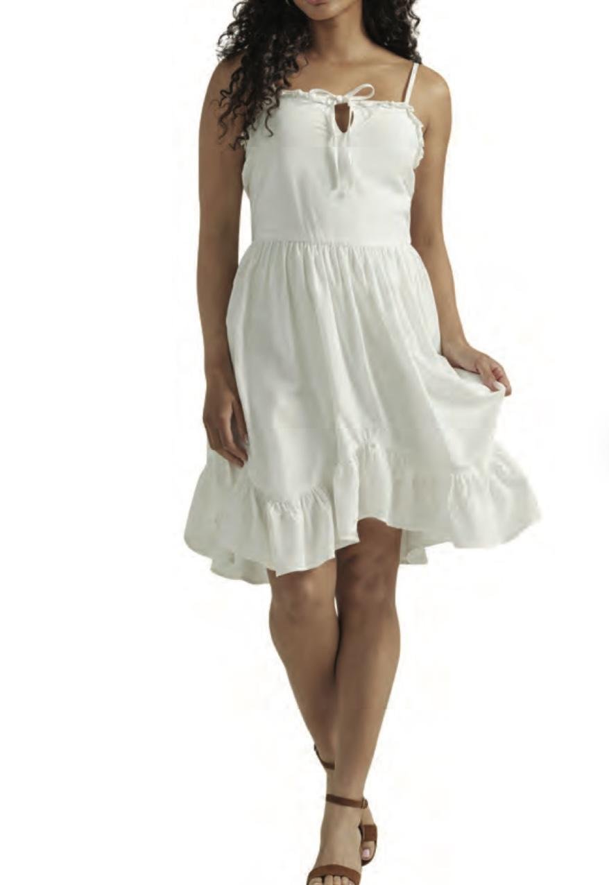Wrangler Women's Strappy Tie Front Dress In Ivory