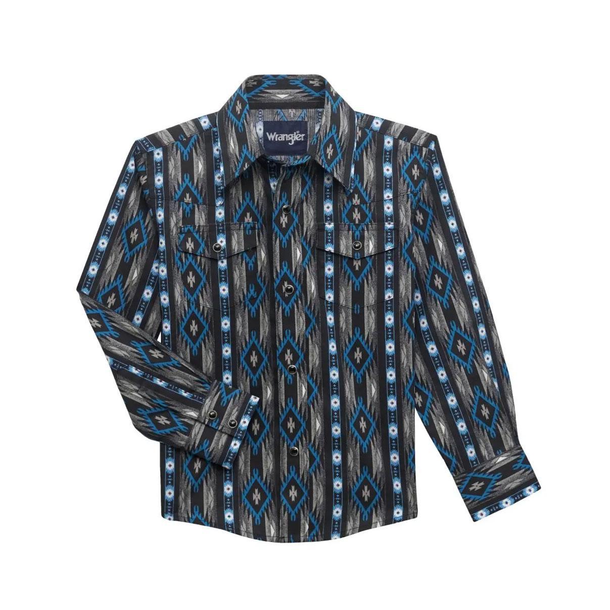 Wrangler Youth Boy's Checotah Long Sleeve Woven Snap Shirt - CLEARANCE