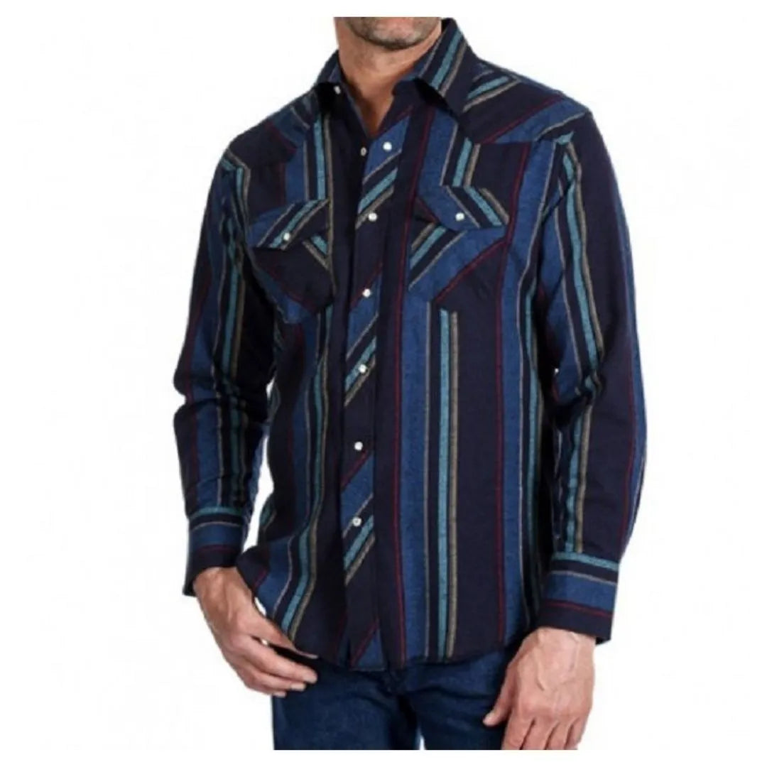 Wrangler Men's Assorted Plaid Long Sleeve Light Weight Flannel Shirt weis-western-wear
