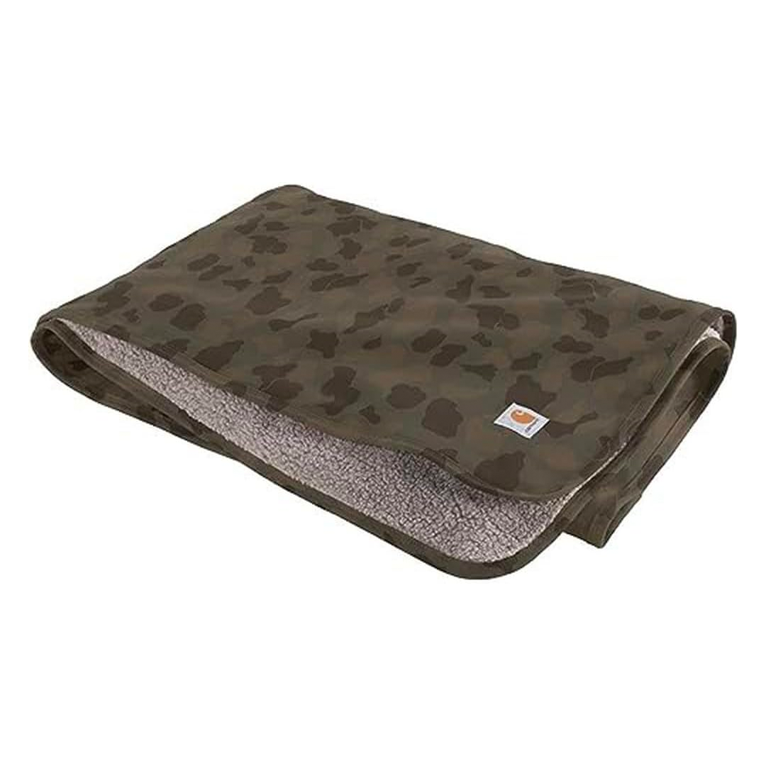 Carhartt Blanket Bedding, Firm Duck Sherpa-Lined Camo Throw
