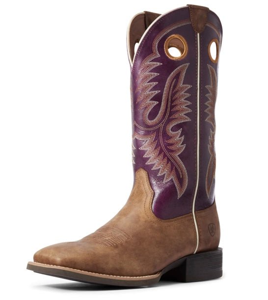 Ariat Men's Cowboy Boots Sport Teamster Brown/Purple Clearance - Clearance
