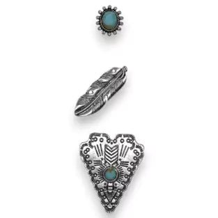 Justin Arrowhead and Feather Hat Pins - 3 Pack - Justin
