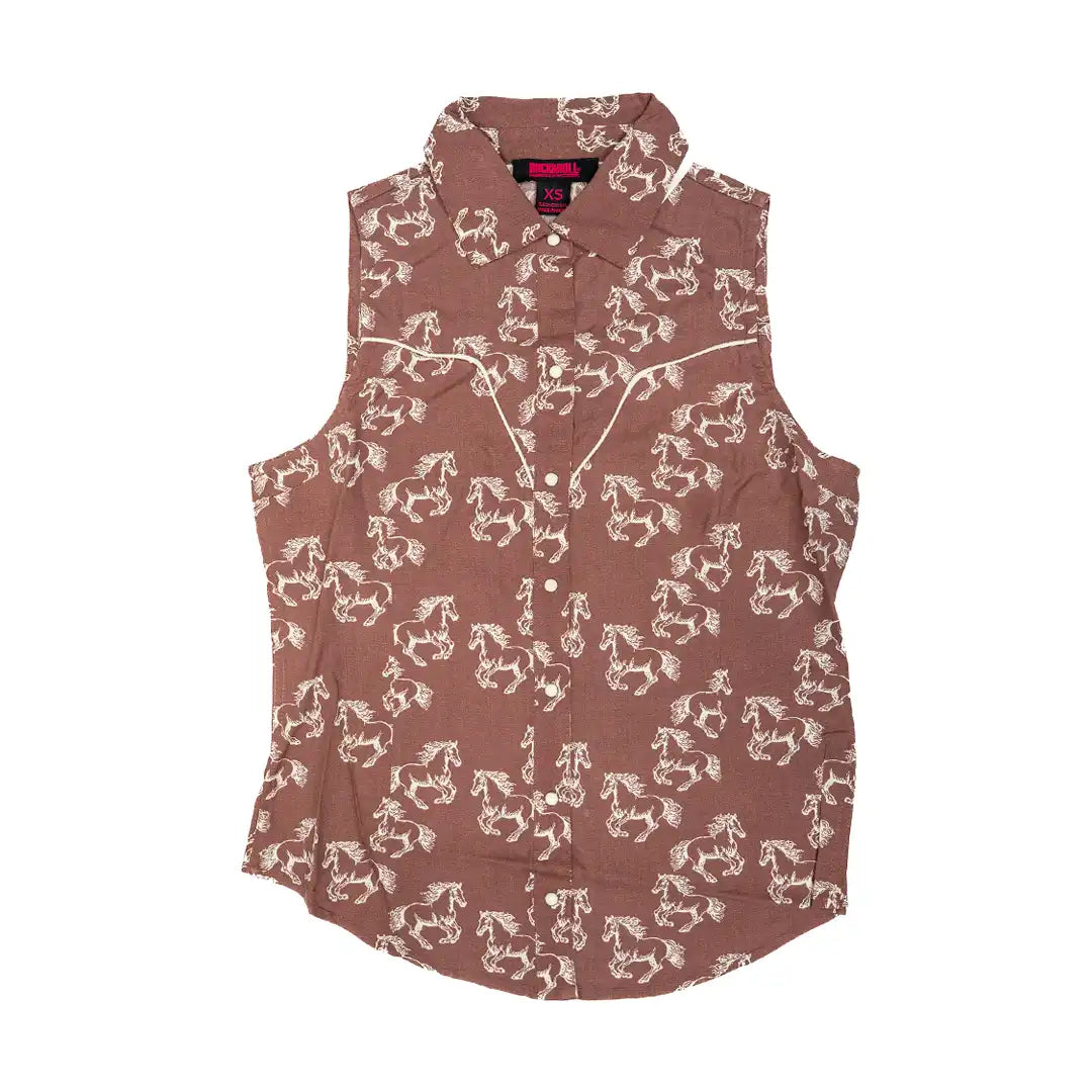 Rock & Roll Denim Women’s Sleeveless Western Themed Western Shirt