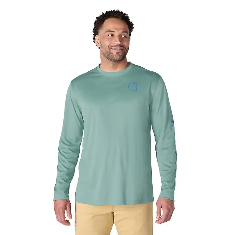 Carhartt Men's Force Sun Defender Lightweight Logo Long Sleeve