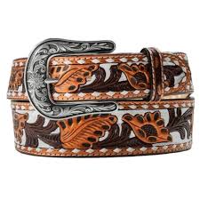 Nocona Ladies Handpainted Flowers Western Belt - Nocona