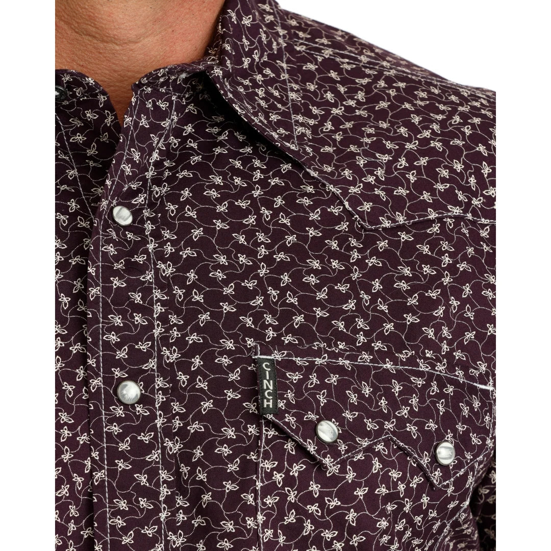 Cinch Men's Purple Printed Modern Snap Shirt