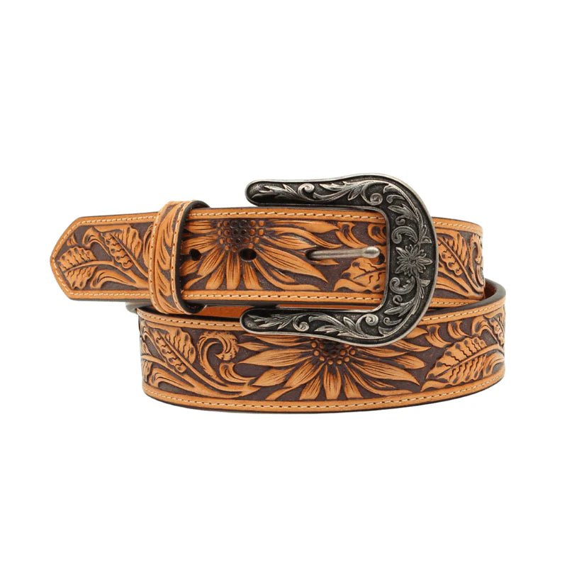 Nocona Belt Company Women's Sunflower Embossed Patterned Belt - Nocona